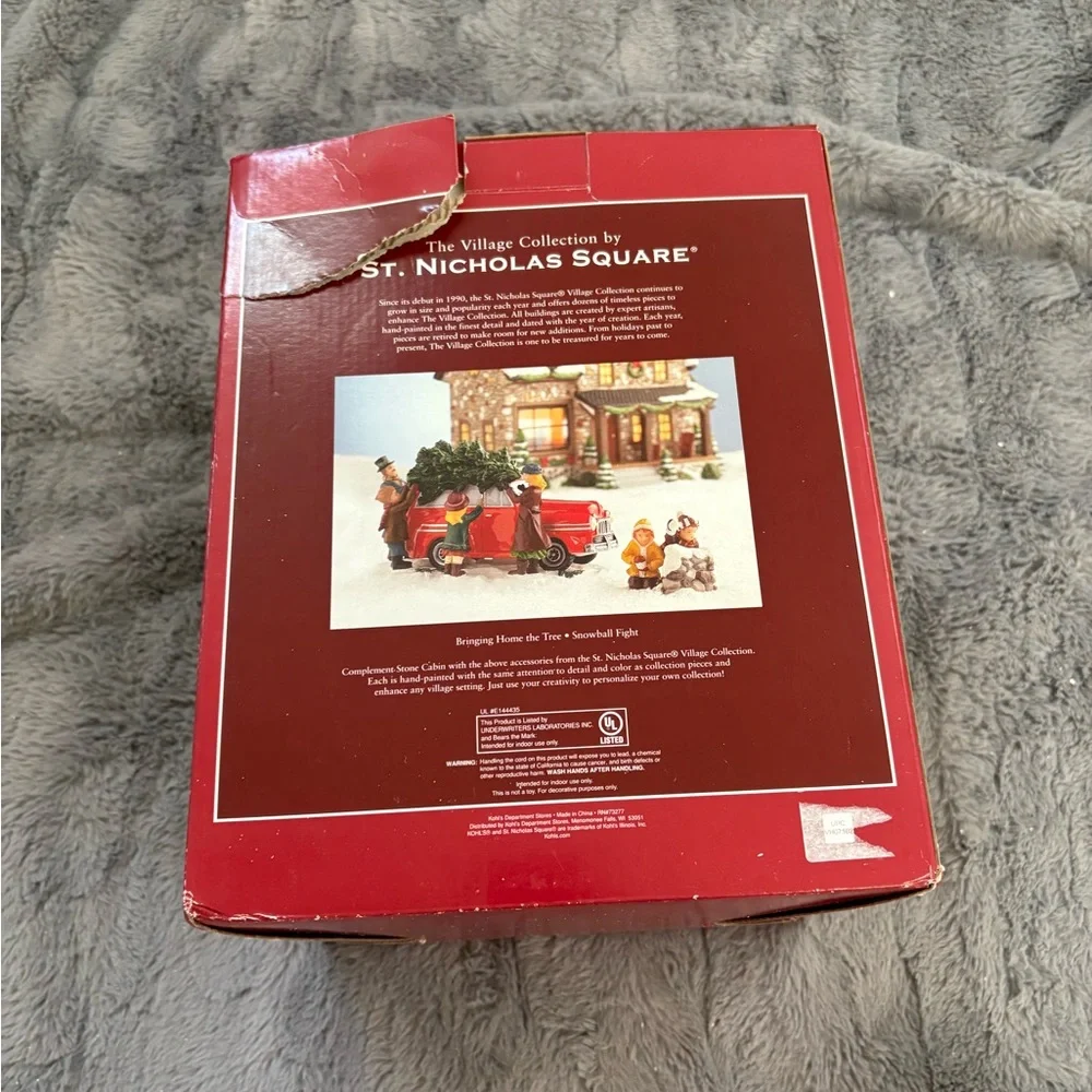 The Village Collection St.‎ Nicholas Square Stone Cabin Light Up Christmas